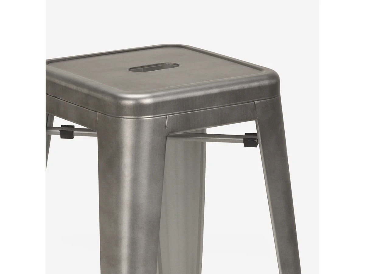 barhocker hocker aus metall im industriedesign 78cm steel stale - Silver