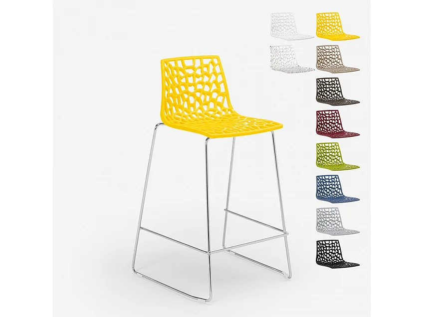 Grand Soleil Design Hocker für Küchenbar 64cm Mini Spider - Gelb