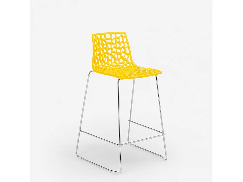 Tabouret de bar design Grand Soleil 64cm Mini Spider - Jaune