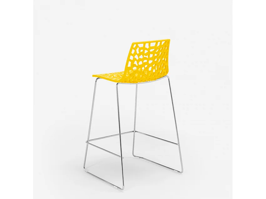 Tabouret de bar design Grand Soleil 64cm Mini Spider - Jaune