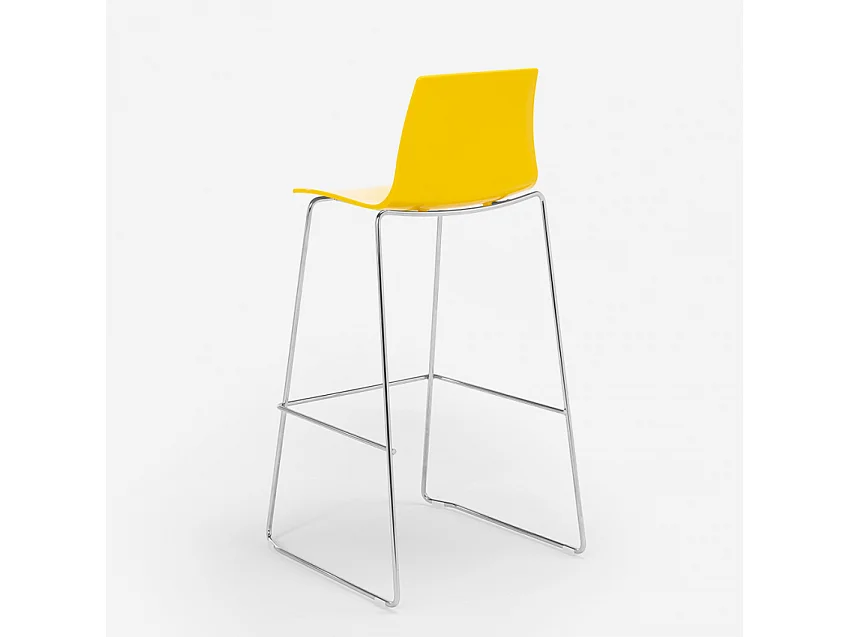 Tabouret de bar de cuisine Grand Soleil 74 cm design Imola Slitta - Jaune