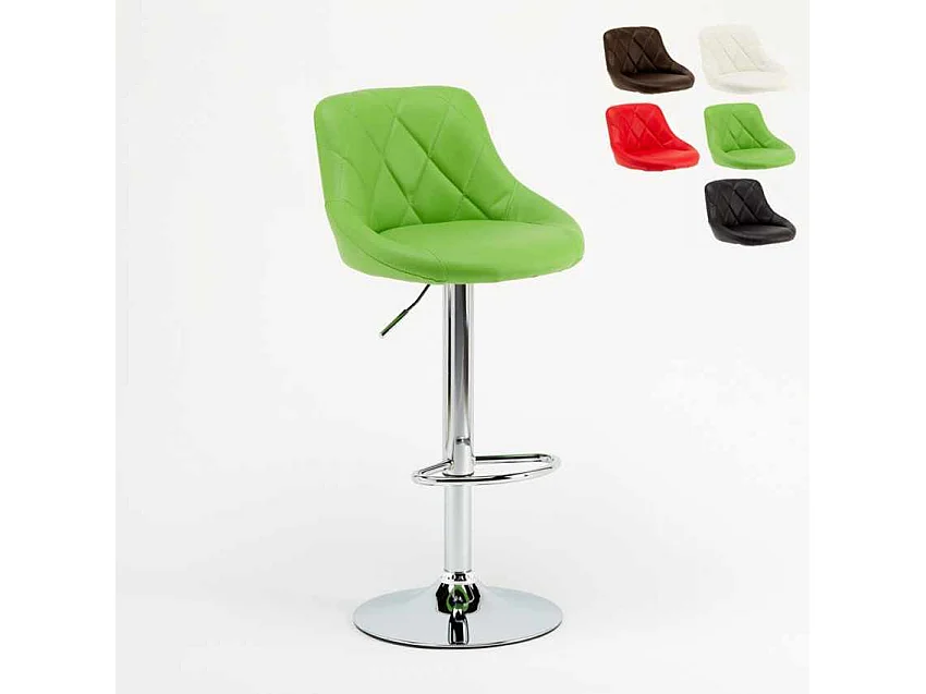 Großer fester schwenkbarer verstellbarer Küchenbarhocker mit Rückenlehne Philadelphia - Grün