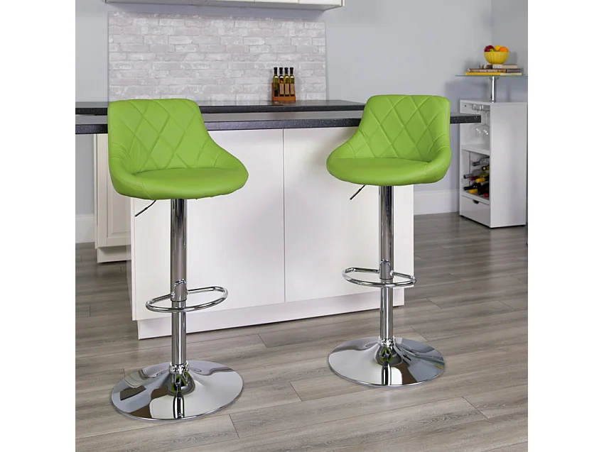 Großer fester schwenkbarer verstellbarer Küchenbarhocker mit Rückenlehne Philadelphia - Grün
