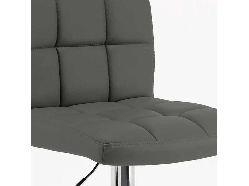 Taburete de cocina y bar alto giratorio ajustable con respaldo Atlanta - Gris