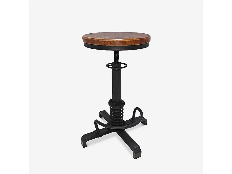 Barhocker im Vintage-Industriestil mit Schraubenverstellung Helix