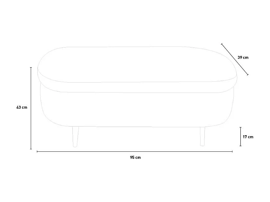 Sitzhocker Aufbewahrungsbox Samt Hocker Eingangsbank Design Renoir - Grau