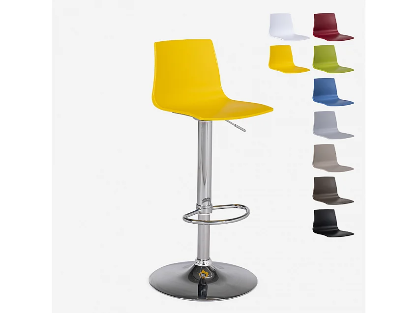 Höhenverstellbarer matter Designhocker Grand Soleil Imola Matt Küchenbar - Gelb