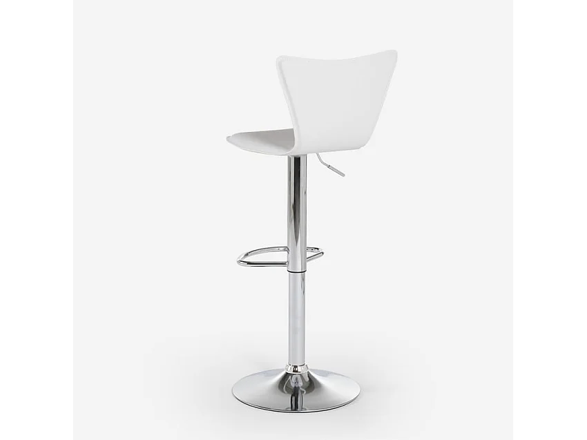 Taburete de bar cocina giratorio elegante diseño moderno ajustable Folks - Blanco