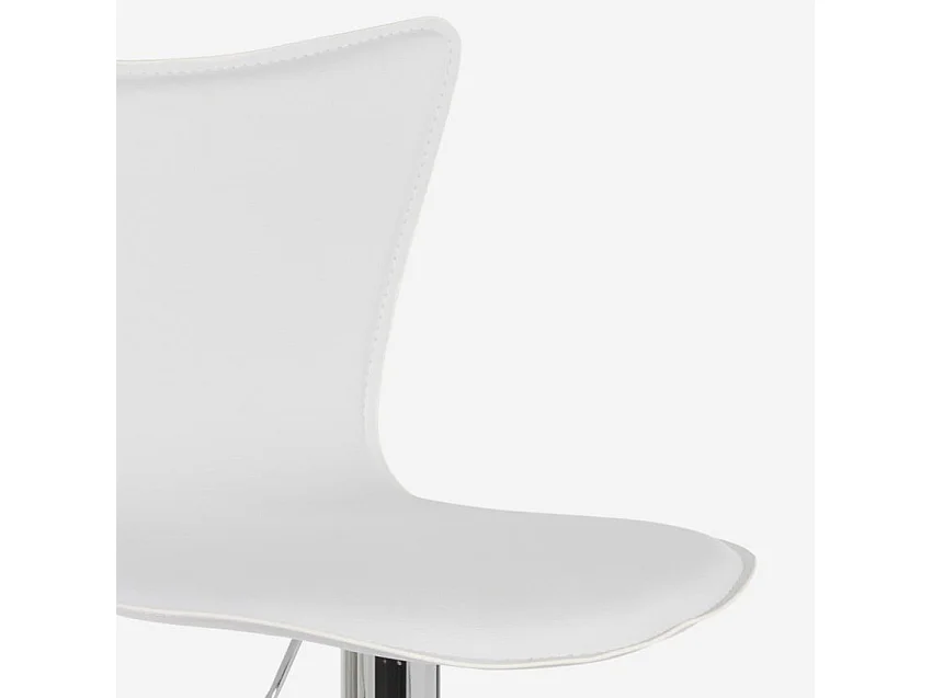 Taburete de bar cocina giratorio elegante diseño moderno ajustable Folks - Blanco