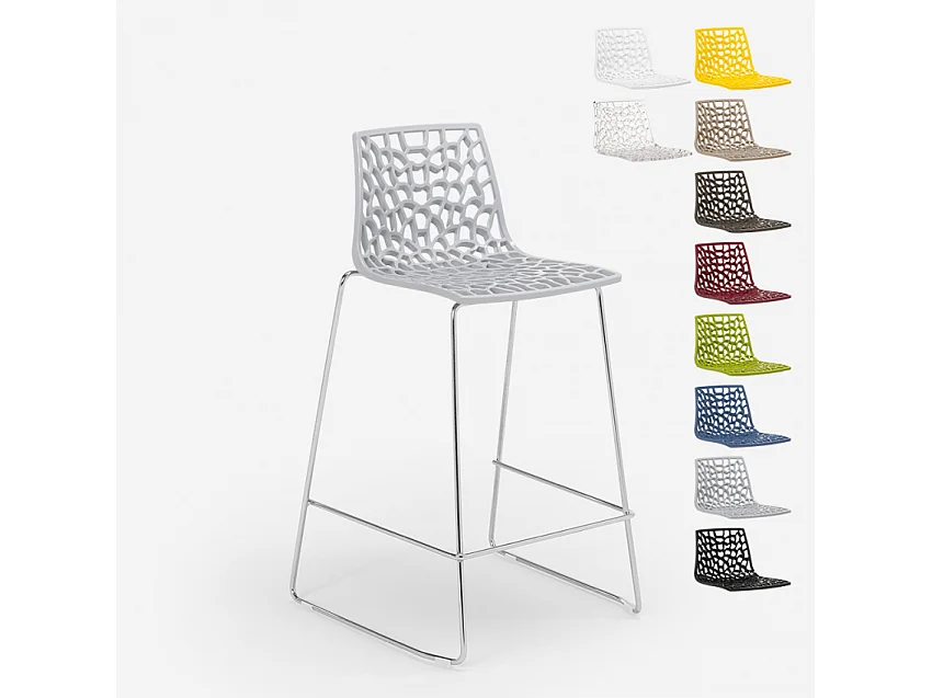 Grand Soleil Design Hocker für Küchenbar 64cm Mini Spider - Grau