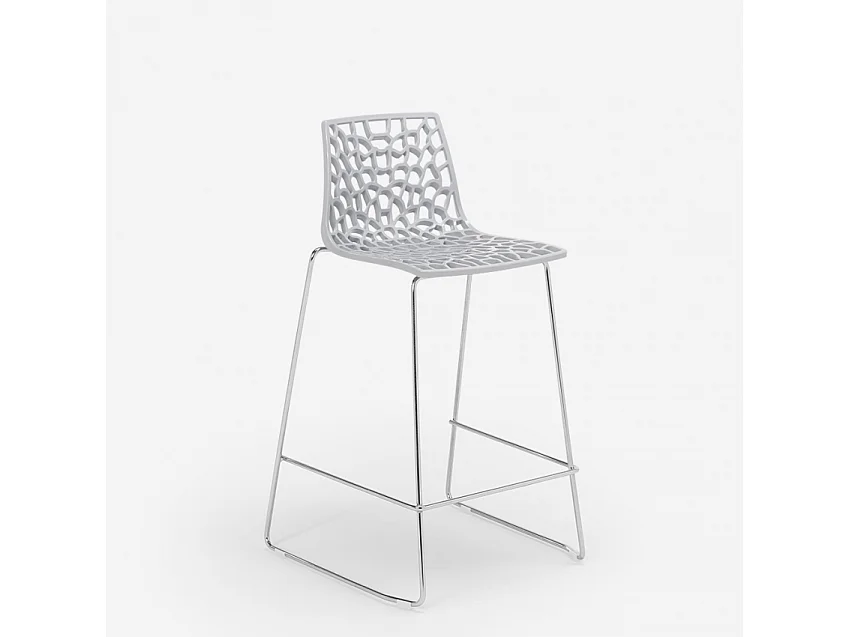 Grand Soleil Design Hocker für Küchenbar 64cm Mini Spider - Grau