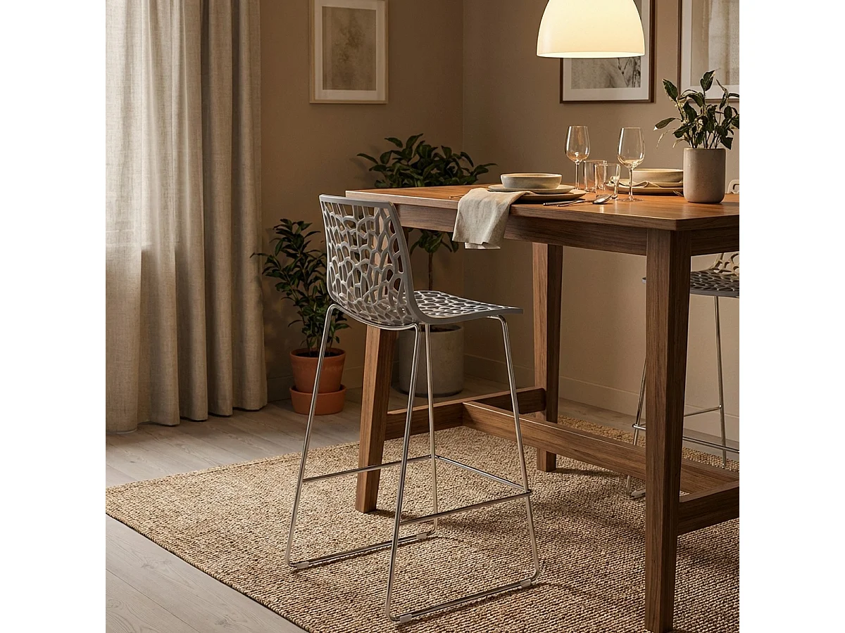 Tabouret de bar design Grand Soleil 64cm Mini Spider - Gris