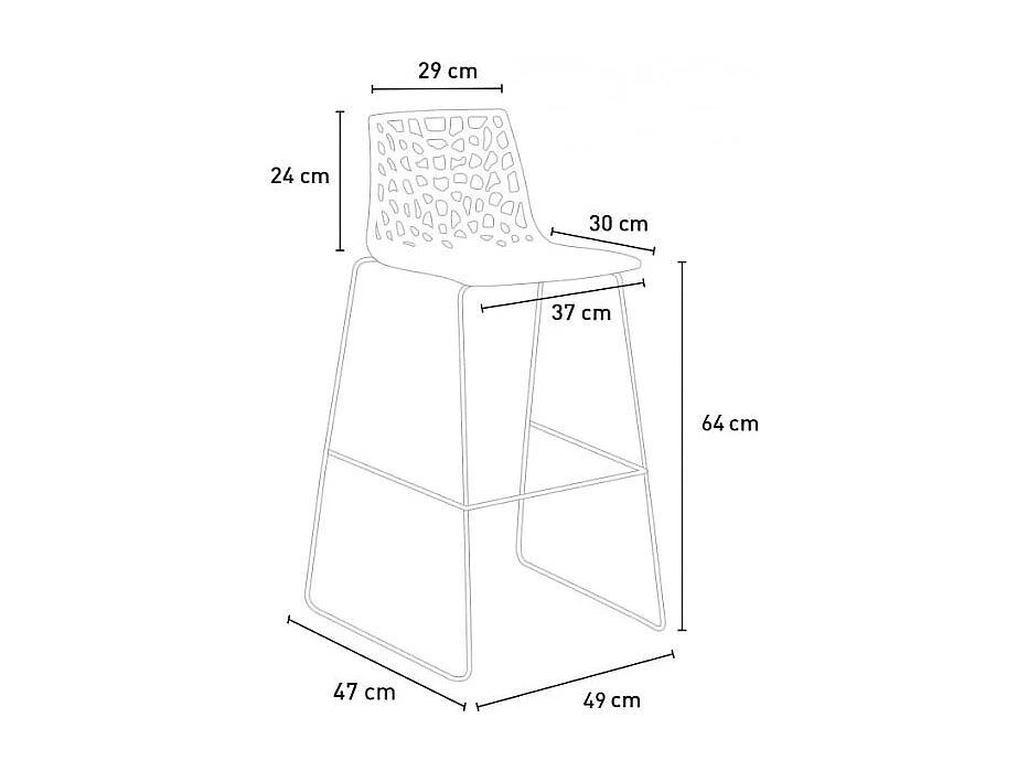 Tabouret de bar design Grand Soleil 64cm Mini Spider - Gris