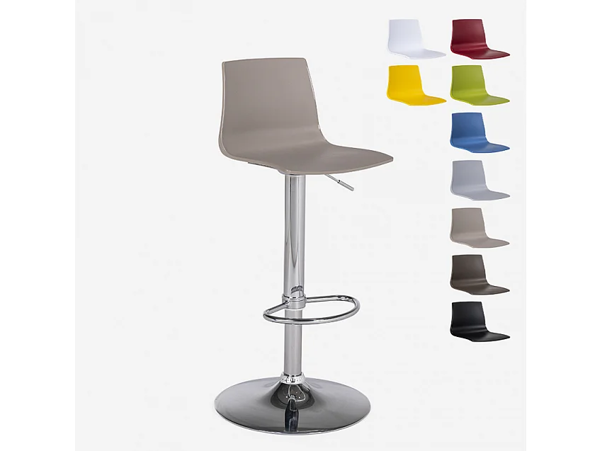 Höhenverstellbarer matter Designhocker Grand Soleil Imola Matt Küchenbar - Beige Jute