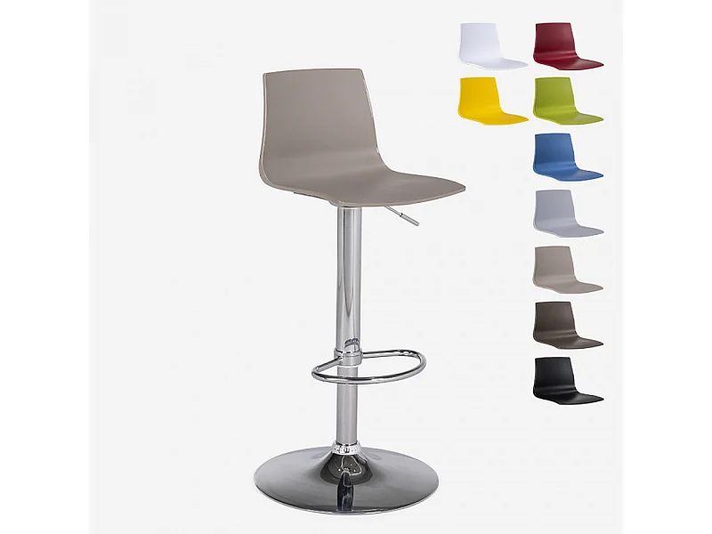 Höhenverstellbarer matter Designhocker Grand Soleil Imola Matt Küchenbar - Beige Jute