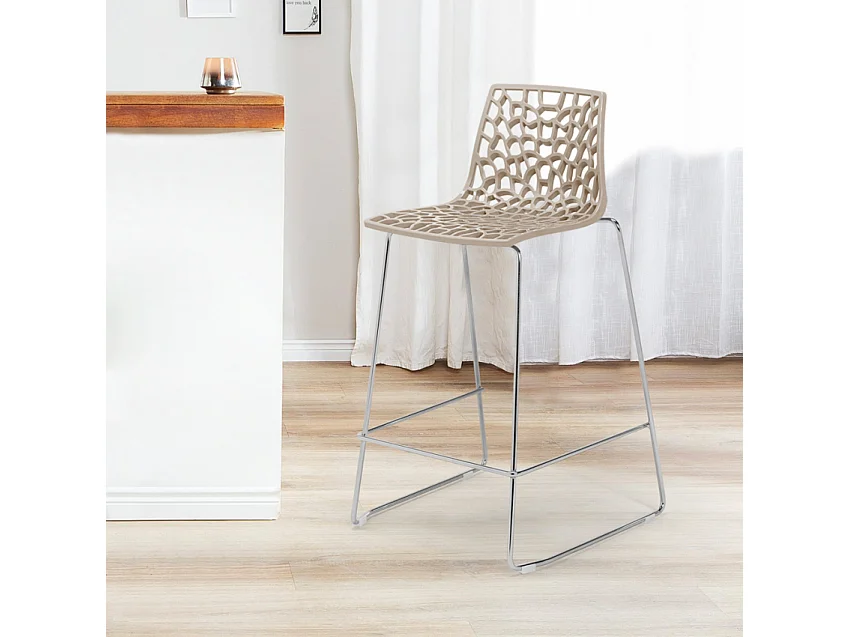 Grand Soleil Design Hocker für Küchenbar 64cm Mini Spider - Beige