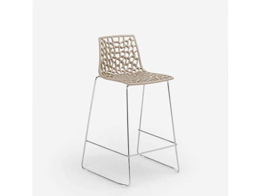 Tabouret de bar design Grand Soleil 64cm Mini Spider - Beige