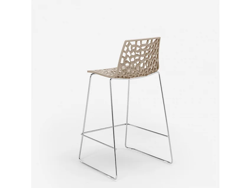 Tabouret de bar design Grand Soleil 64cm Mini Spider - Beige
