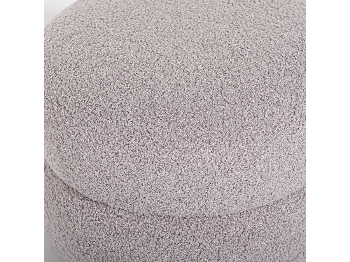 Pouf poggiapiedi basso per soggiorno in tessuto  teddy bouclé Raion - Grigio