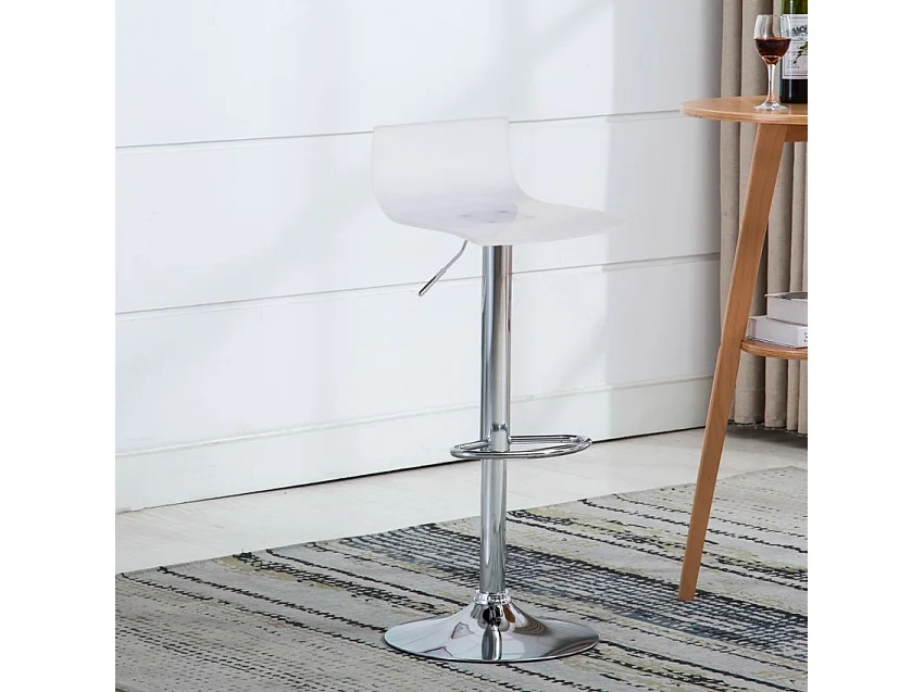 Taburete transparente giratorio diseño moderno metal bar cocina Juneau - Blanco