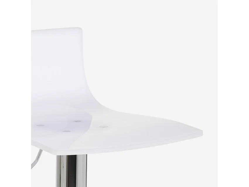 Taburete transparente giratorio diseño moderno metal bar cocina Juneau - Blanco