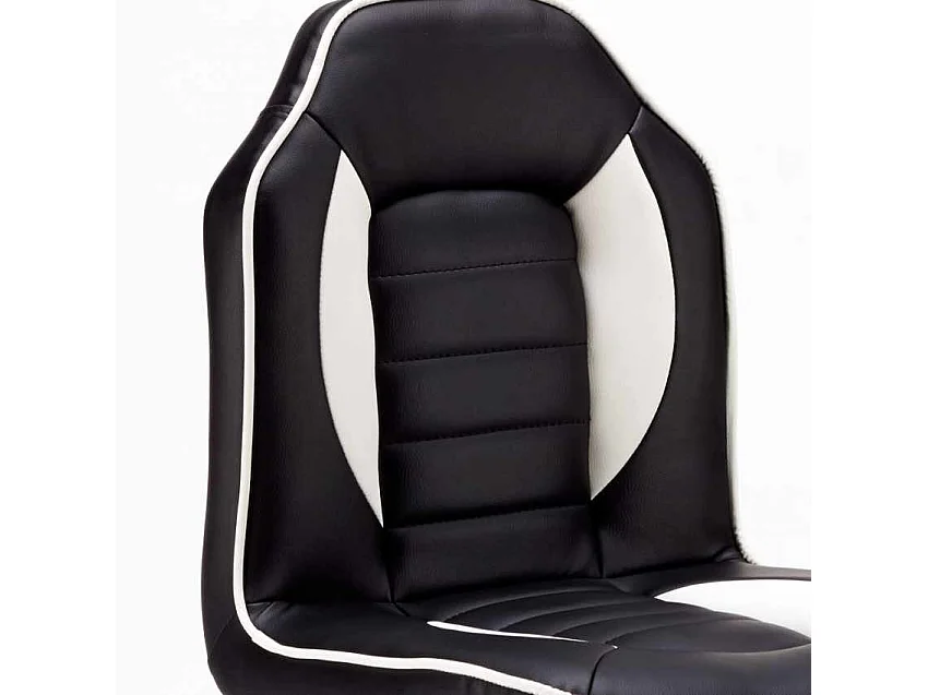 Racing Design Kunstlederhocker für Spielzimmer und Bars - Schwarz