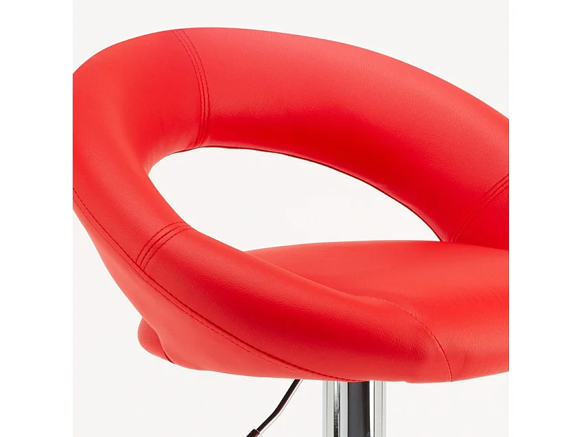 Taburete de cocina alto, giratorio y regulable con Reposapiés Chicago - Rojo