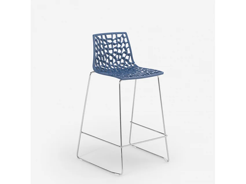 Tabouret de bar design Grand Soleil 64cm Mini Spider - Bleu