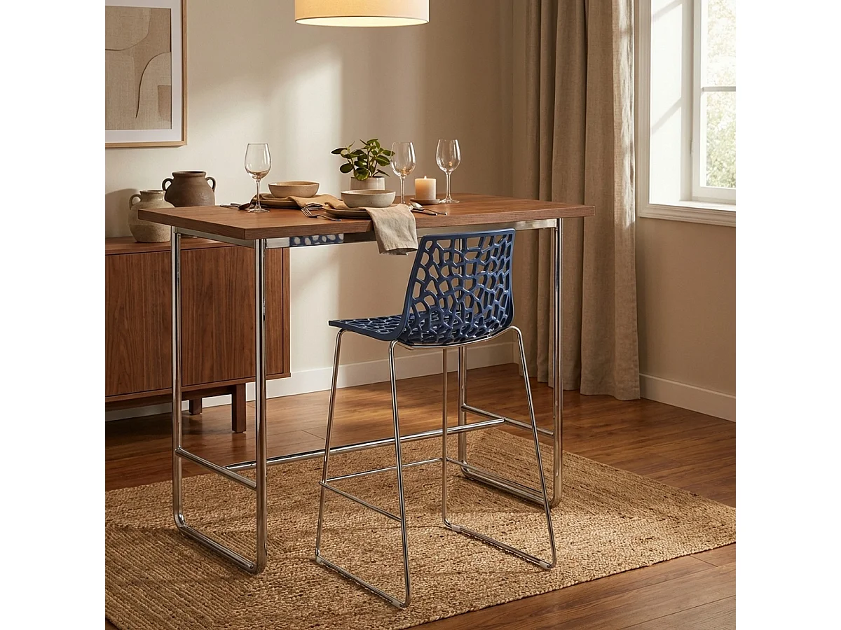 Tabouret de bar design Grand Soleil 64cm Mini Spider - Bleu