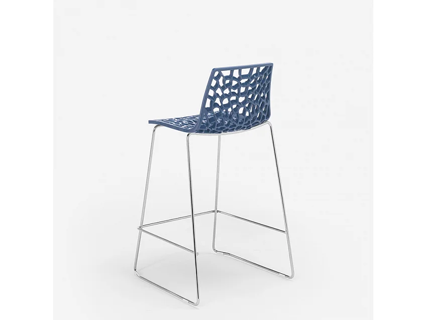 Tabouret de bar design Grand Soleil 64cm Mini Spider - Bleu