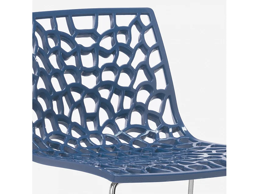 Tabouret de bar design Grand Soleil 64cm Mini Spider - Bleu