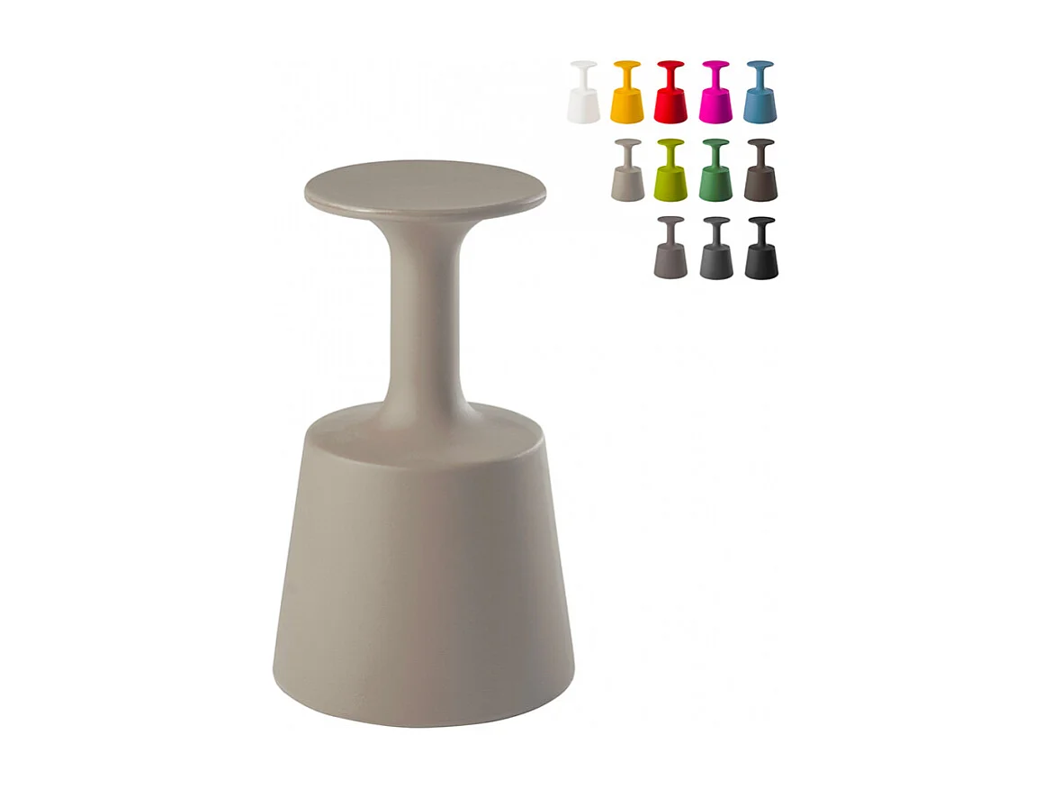 Taburete de vidrio para uso en interiores y jardines Slide Drink - Gris claro