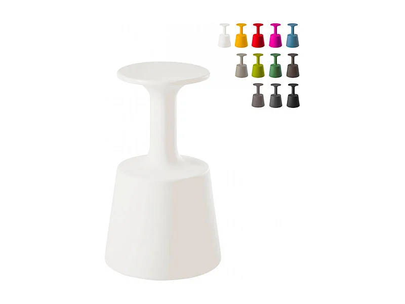 Taburete de vidrio para uso en interiores y jardines Slide Drink - Blanco