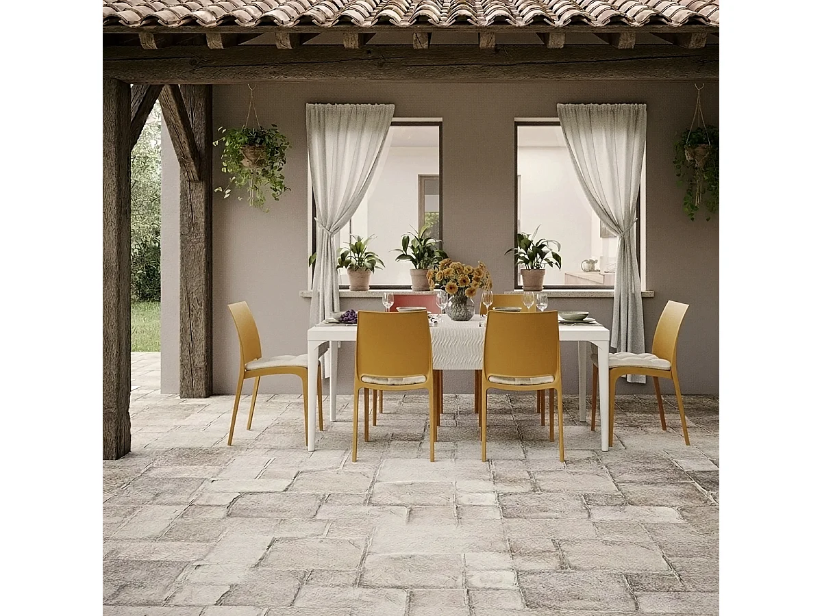 Stock de 25 sillas apilables para jardín restaurante bar exterior Volga Bica - Naranja