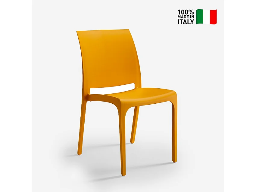 Stock de 25 sillas apilables para jardín restaurante bar exterior Volga Bica - Naranja