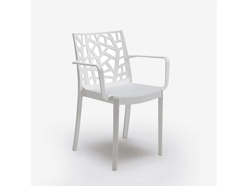 Stock 23 sillas de bar de jardín para exterior con reposabrazos Matrix Armchair Bica - Blanco