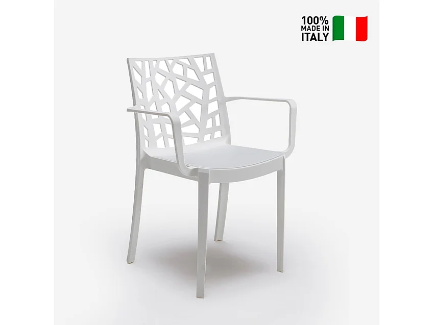 Stock 23 sillas de bar de jardín para exterior con reposabrazos Matrix Armchair Bica - Blanco