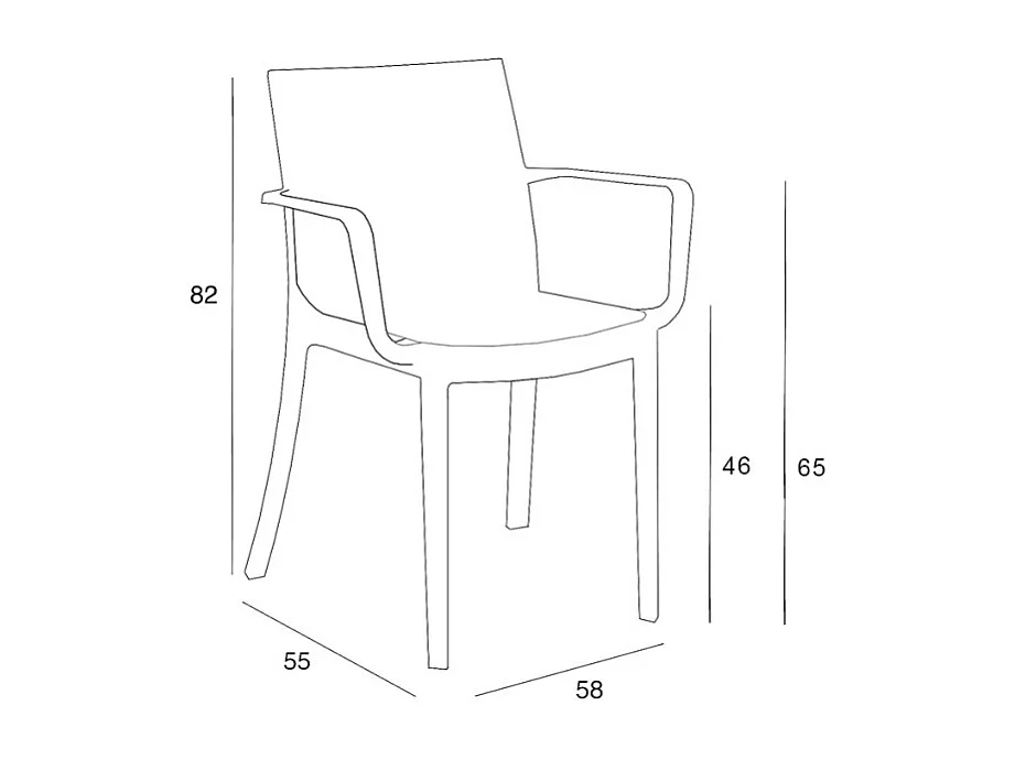 Stock 23 sillas de bar de jardín para exterior con reposabrazos Matrix Armchair Bica - Blanco