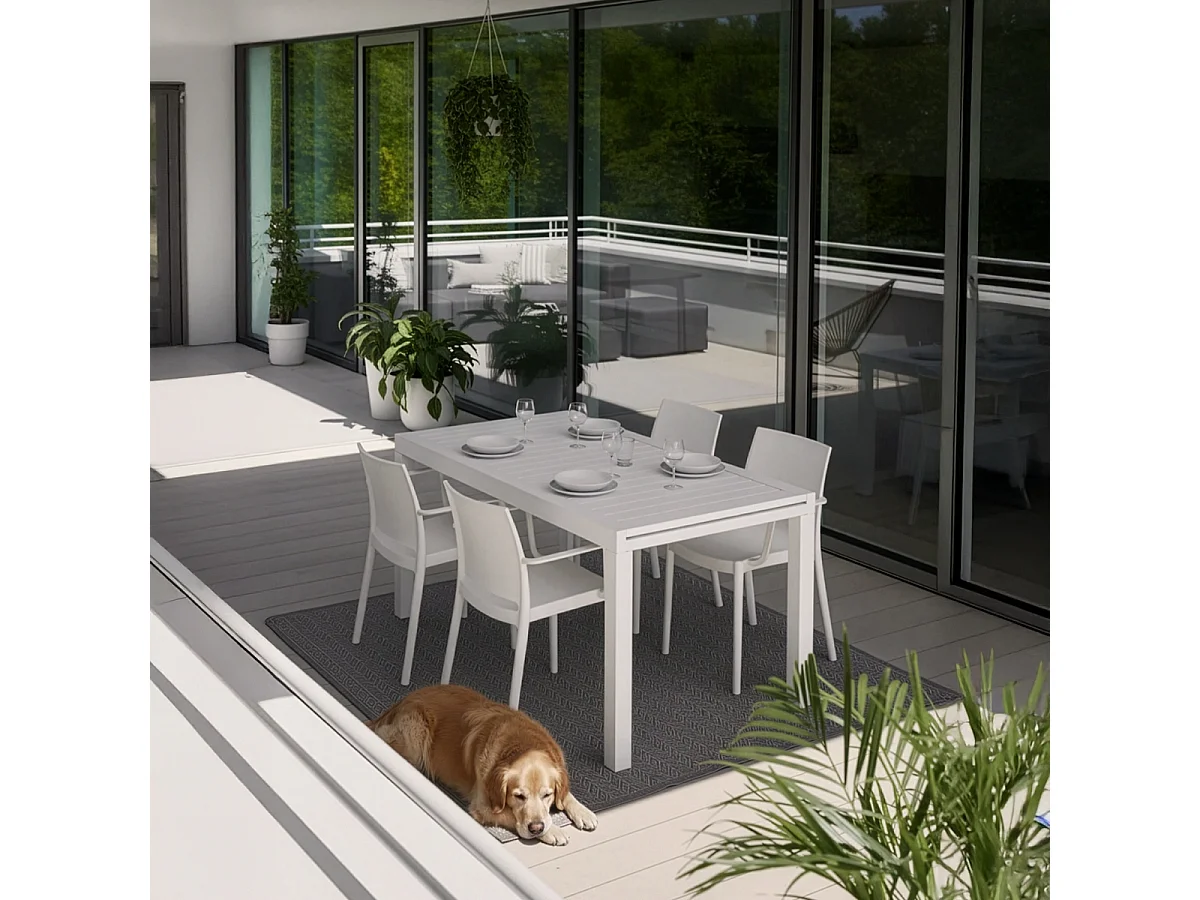 Stock 23 sillas apilables con reposabrazos fuera del jardín Victoria Bica - Blanco