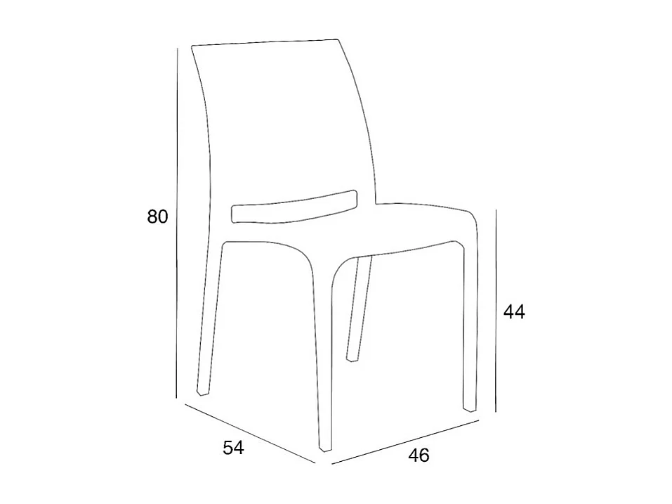 Stock de 25 sillas apilables para jardín restaurante bar exterior Volga Bica - Gris paloma