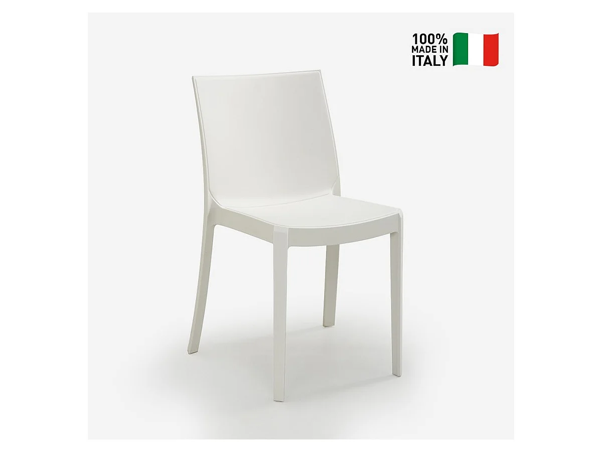 Stock 23 sillas apilables al aire libre jardín bar restaurante Perla Bica - Blanco