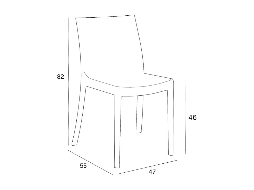 Stock 23 sillas apilables al aire libre jardín bar restaurante Perla Bica - Blanco
