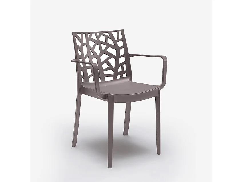 Stock 23 sillas de bar de jardín para exterior con reposabrazos Matrix Armchair Bica - Gris paloma