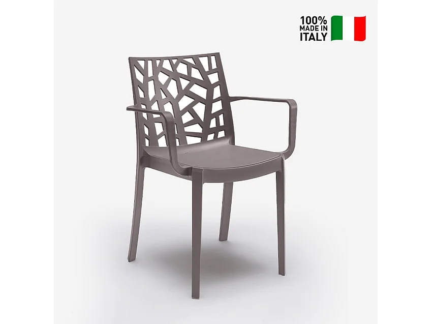 Stock 23 sillas de bar de jardín para exterior con reposabrazos Matrix Armchair Bica - Gris paloma