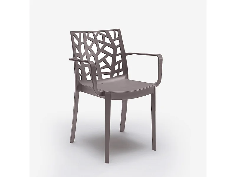 Stock 23 sillas de bar de jardín para exterior con reposabrazos Matrix Armchair Bica - Gris paloma