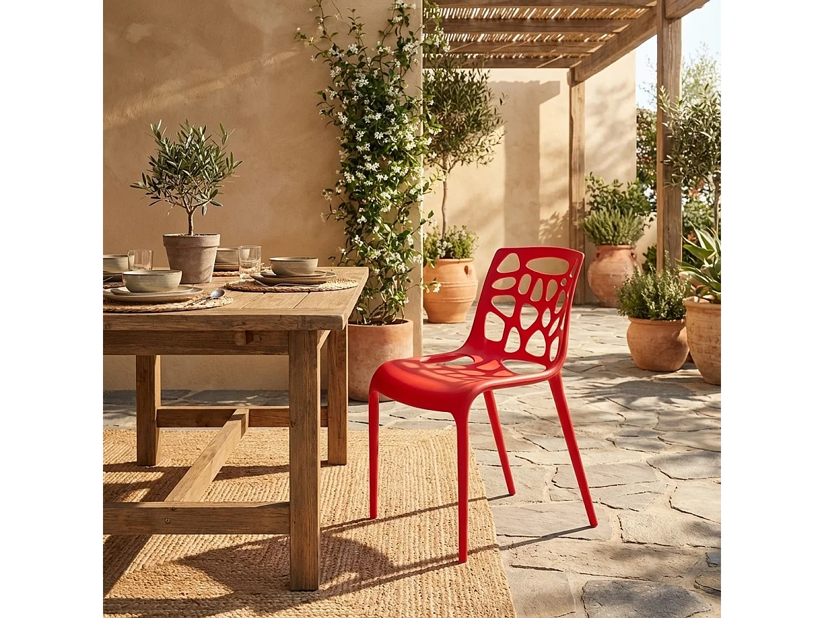 24 Sillas Gelateria bar restaurante cafetería Oferta Stock - Rojo