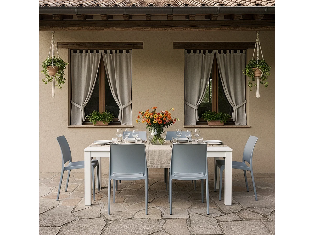 Stock de 25 sillas apilables para jardín restaurante bar exterior Volga Bica - Gris