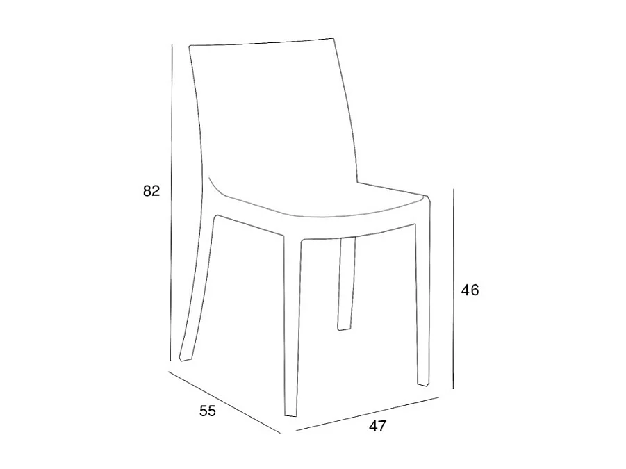 Stock de 23 sillas apilables modernas fuera de bar restaurante Matrix Bica - Blanco