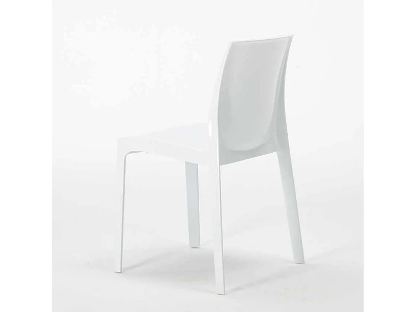 Mesa Redonda Negra 70x70 cm y 2 Sillas De Colores Ice Cosmopolitan - Blanco