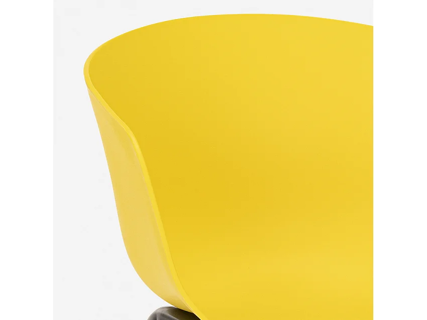 Juego 2 sillas diseño mesa negra cuadrada 70 x 70 cm moderno Navan Black - Amarillo